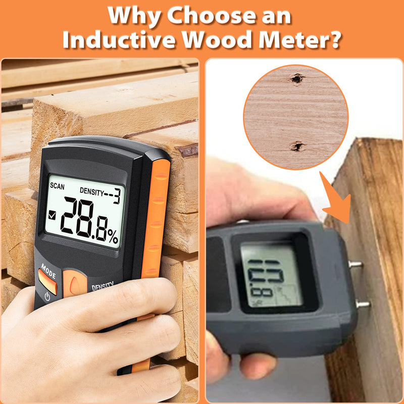 [Australia - AusPower] - [Pinless Wood Moisture Meter] Dr.meter Upgraded Version Inductive Pinless Tools Intelligent Moisture Meter Digital Moisture Meter for Wood (Range 4% - 80% RH; Accuracy: 0.5%), MD918 Pinless wood Moisture Meter MD918 
