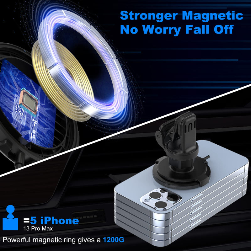 [Australia - AusPower] - Magnetic Wireless Car Charger, Compatible with Mag-Safe Car Charger, Air Vent Mount Available for iPhone 13/13 Pro/13 mini/13 Pro Max/12/12 Pro/12 mini/12 Pro Max. 