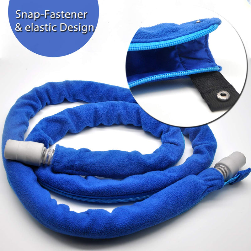 [Australia - AusPower] - JAKIA 2022 Updated CPAP Hose Tube Cover Wrap Insulator Protector,6.2 ft Long Double Fabric Soft Fleece with Full Length Zipper,Soft Surface Safe and Comfortable 2 Hose Bushing and 1 Hose Clip Included 