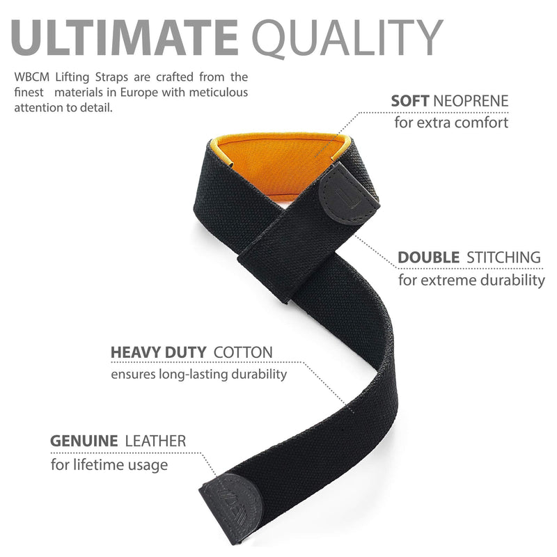 [Australia - AusPower] - WARM BODY COLD MIND Lasso Lifting Wrist Straps for Crossfit, Olympic Weightlifting, Powerlifting, Bodybuilding, Functional Strength Training - Heavy-Duty Cotton Wrist Wraps, Pair 