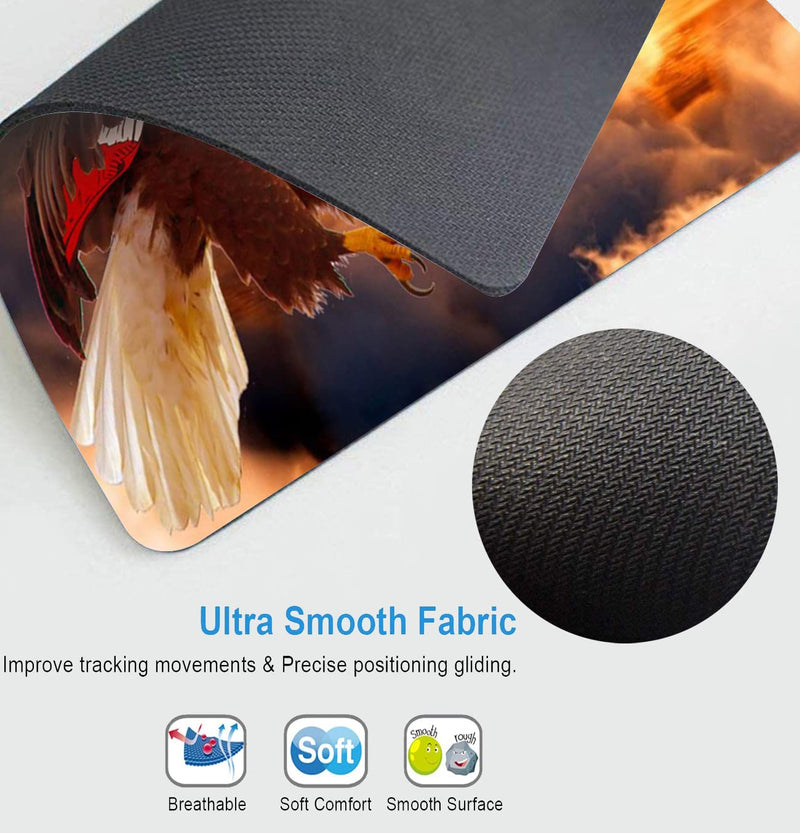 [Australia - AusPower] - Custom Square Gaming Mouse Pad, Office Computer Mouse Pad, American Flag Eagle Anti-Slip Rubber Desktop Mouse Pad 