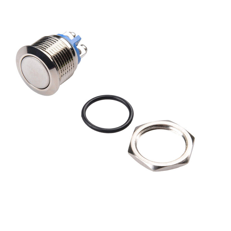 [Australia - AusPower] - Quentacy 9-Pack 16mm Momentary Push Button Switch 1NO SPST Stainless Steel Waterproof Switch 