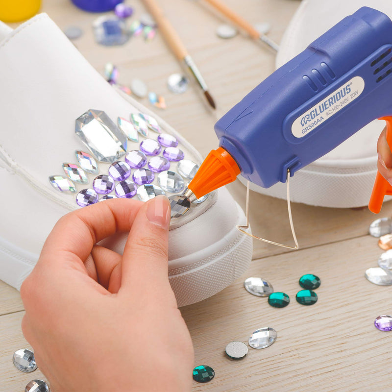 [Australia - AusPower] - Gluerious Mini Hot Glue Gun with 30 Glue Sticks for Crafts School DIY Arts Home Quick Repairs, 20W, Blue 