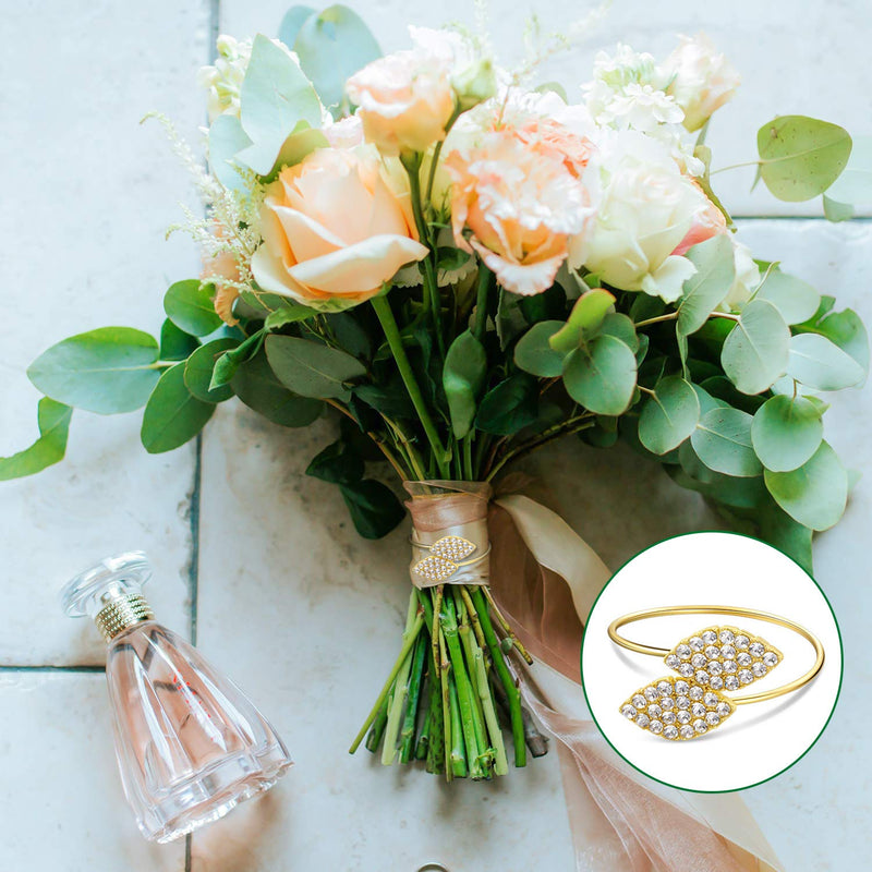 [Australia - AusPower] - Napkin Rings Wedding Napkin Holder Metal Leaves Napkins Holder Rhinestone Napkin Buckle for Wedding,Mother’s Day, Party Celebrate Festival Dinner Table Decoration (24, Gold) 24 