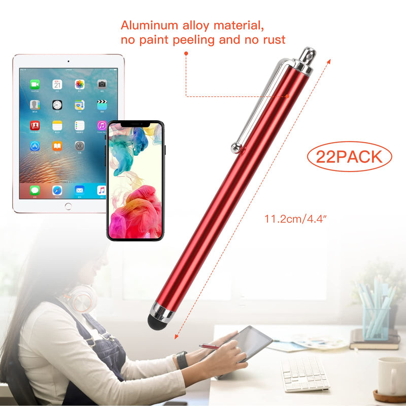 [Australia - AusPower] - OOTSR 22 Short Styluses for Kindle Tablet Touch Device Screens, 4.5 inch 11 Color Touch Pen with Rubber Stylus Tip Smooth Compatible with Capacitive Touch Computer for Loss Prevention 