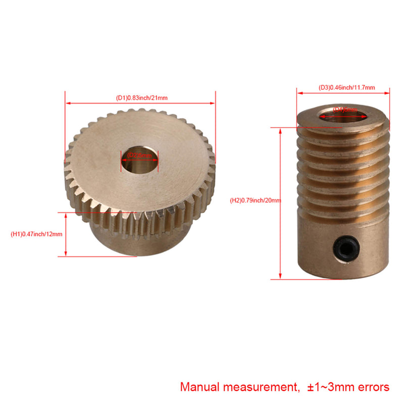 [Australia - AusPower] - CNBTR 0.5 Modulus Brass Gear Set with 5mm Hole 40 T Turbine Reducer 6mm Hole Screw Reducer 