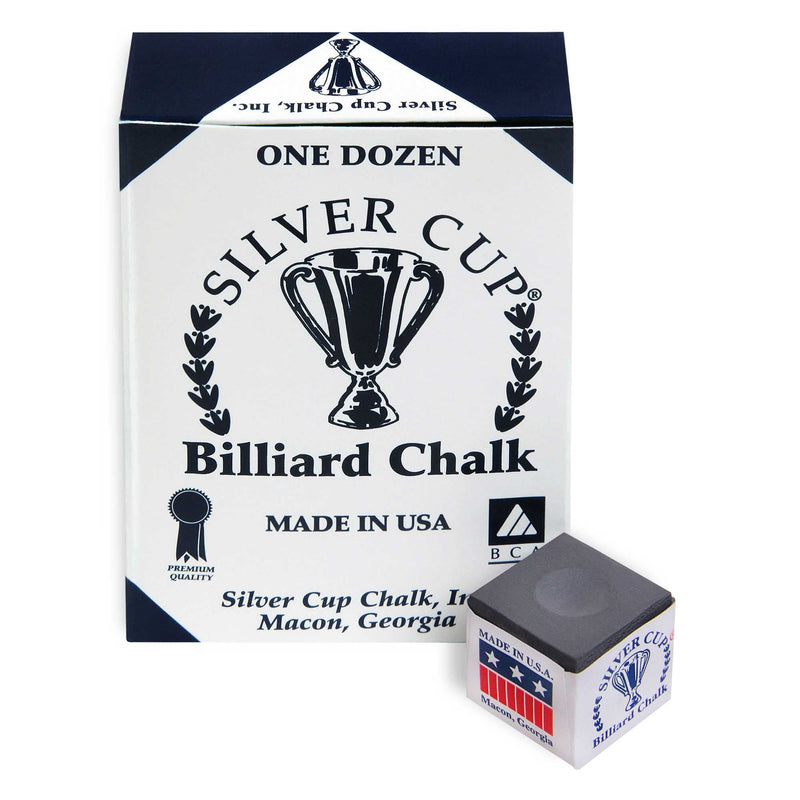 [Australia - AusPower] - SILVER CUP Billiard CHALK - ONE DOZEN (Charcoal) 