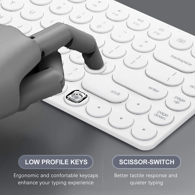 [Australia - AusPower] - Bluetooth Keyboard for iPad, iPhone, Android, Apple, Windows – Streamlined, Compact Multi Device Keyboard – Ergonomic Bluetooth Wireless Keyboard for Mac, PC – Computer Keyboard Bluetooth by Vortec 
