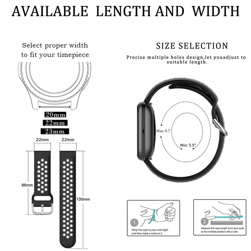 [Australia - AusPower] - Pailebi Rainbow Sport Bands Compatible for Samsung Galaxy Watch 46mm/Galaxy Watch 3 45mm/Gear S3 Frontier Classic,22mm Soft Silicone Replacement Straps Quick Release Wristband for Huawei Watch GT 46mm/Watch GT 2 46mm/TicWatc Watch Bands Women and Men 