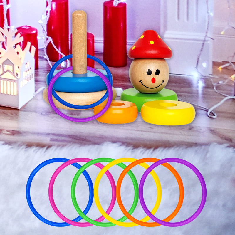 [Australia - AusPower] - Topbuti 24 Pcs Multicolor Plastic Toss Rings Kids Ring Toss Game Carnival Rings for Speed and Agility Practice Games, Garden Backyard Outdoor Games, Bridal Shower Game, Game Booth （3.1 Inch） 