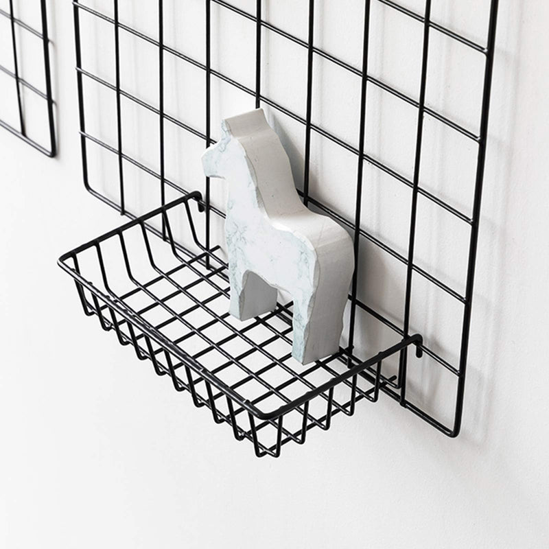 [Australia - AusPower] - GBYAN Wall Grid Accessories Wire Grid Baskets Shelf Organizer for Grid Panel Board, 2 Pack black 