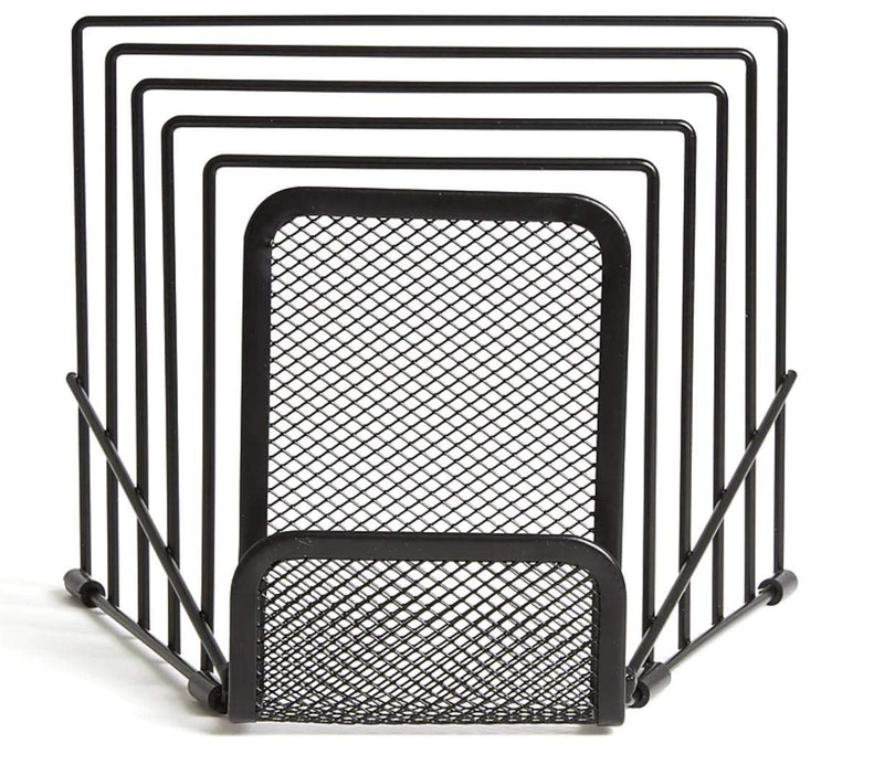 1InTheOffice Metal Incline Desktop File Sorter, Wire File Organizer ...