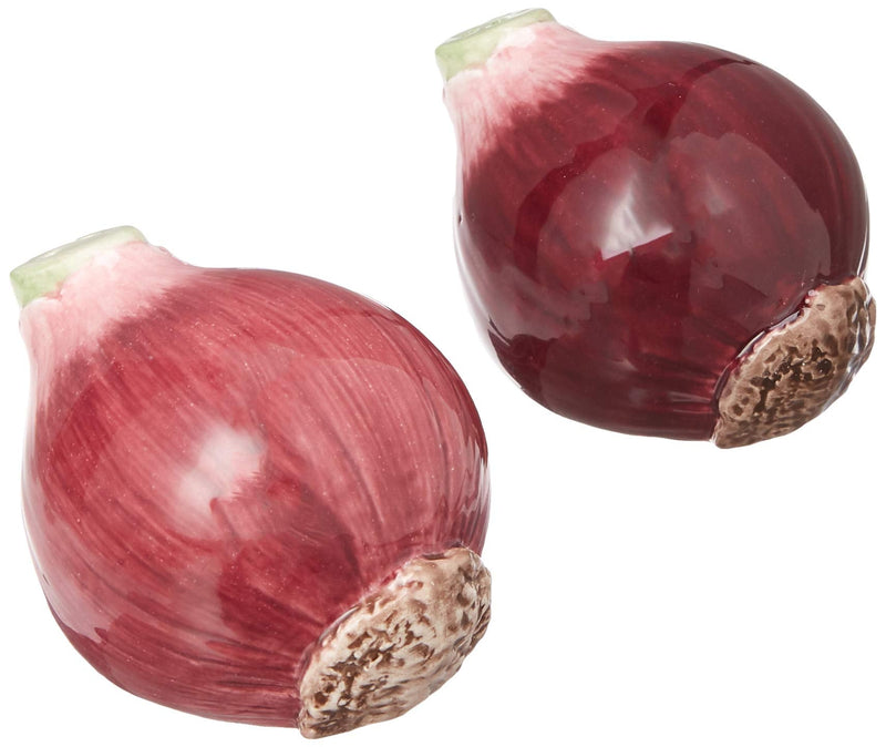 [Australia - AusPower] - Cosmos Gifts Purple Onion Salt and Pepper Set, Ceramic, 2-1/8-Inch 
