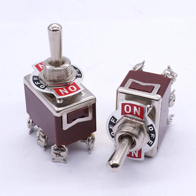 [Australia - AusPower] - Taiss 3pcs Heavy Duty Toggle Switch DPDT ON/Off/ON 6 Terminal Metal Rocker Toggle Switch 20A 125V with 3pcs Waterproof Cover Ten-1322 