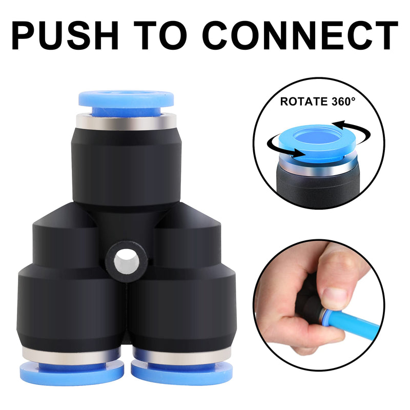 [Australia - AusPower] - Hromee Air Line Tubing Kit, 5/16 Inch (7.937MM) OD x 32.8 Feet Polyurethane PU Tube and Push to Connect Fittings, 14 PCS Compressed Pipe and Accessories Kit Polyurethane (PU) 