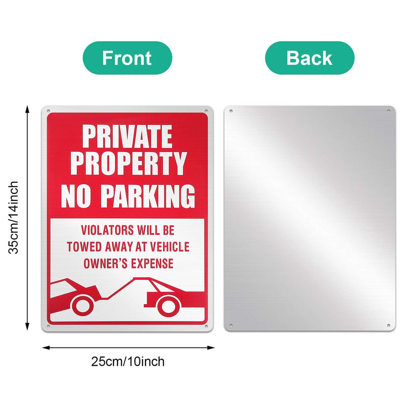 [Australia - AusPower] - 3 Pieces No Parking Sign Private Property Sign Violators Will Be Towed Sign Aluminum Sign Rust Free Weatherproof Indoor and Outdoor Use, 10 x 14 Inches 