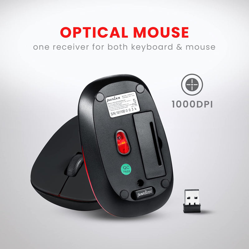 [Australia - AusPower] - Perixx Periduo-712B Wireless Mini Keyboard and Mouse Set, Black, US English Layout 