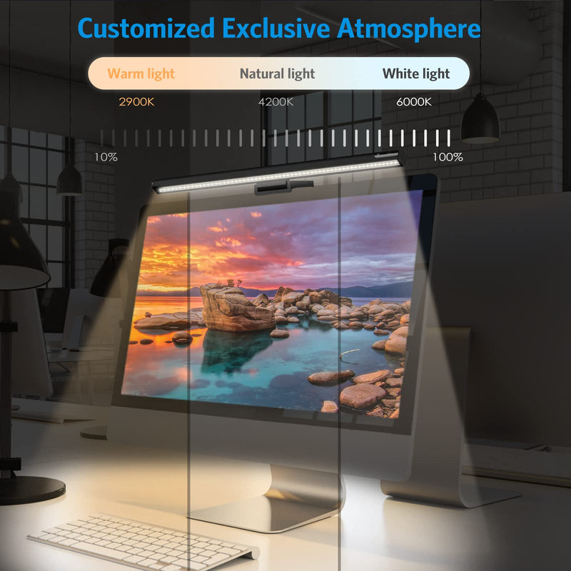 [Australia - AusPower] - AMIR Newest Version Computer Monitor Light, Screen Light Bar with No Glare, USB Powered LED Desk Lamp, Stepless Dimming 3 Color Temperature Monitor Lamps for Office/Home 