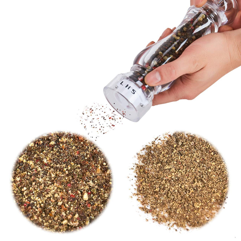 [Australia - AusPower] - LHS Pepper Mill Grinder Salt Grinder Peppercorn Grinders with Adjustable Coarseness-Clear Pepper not included 