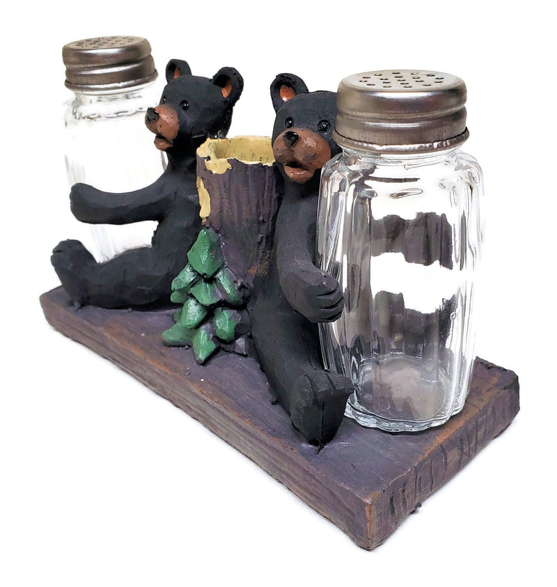 [Australia - AusPower] - Black Bear Salt and Pepper Shaker Set with Toothpick Holder 