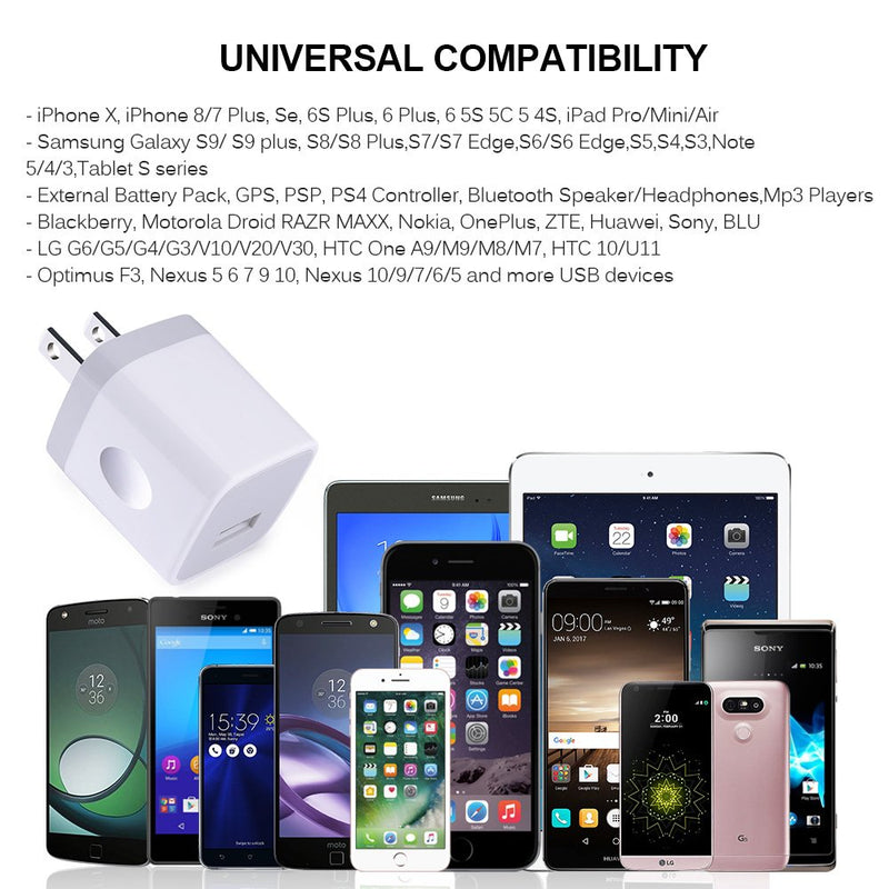 [Australia - AusPower] - Single Port USB Charger,UorMe 1A 5V Wall Plug USB Power Adapter 5 Pack for Phone 12/11/X/8/7/6S/6S/6Plus/6/5S/5,Samsung Galaxy S20 Ultra/S10/S9/S8/S7 Edge Note 20/9/8,HTC,Nexus,Moto, BlackBerry,G8 