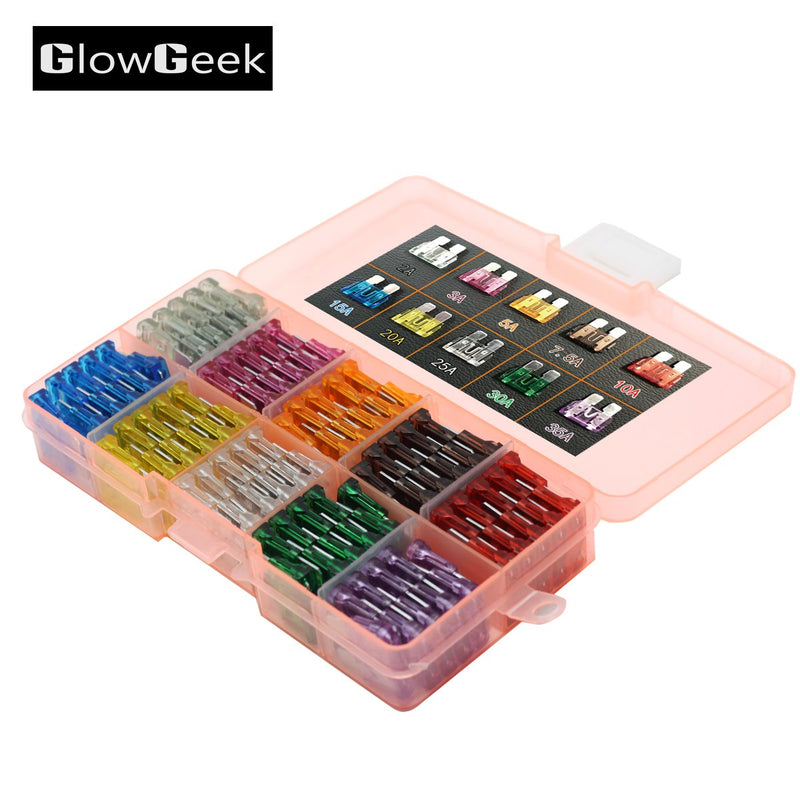 [Australia - AusPower] - GlowGeek 100pcs Assorted Auto Car Truck Standard Blade Fuse Assortment 2A 3A 5A 7.5 A 10A 15A 20A 25A 30A 35A Car Boat Truck SUV Automotive Replacement Fuses 