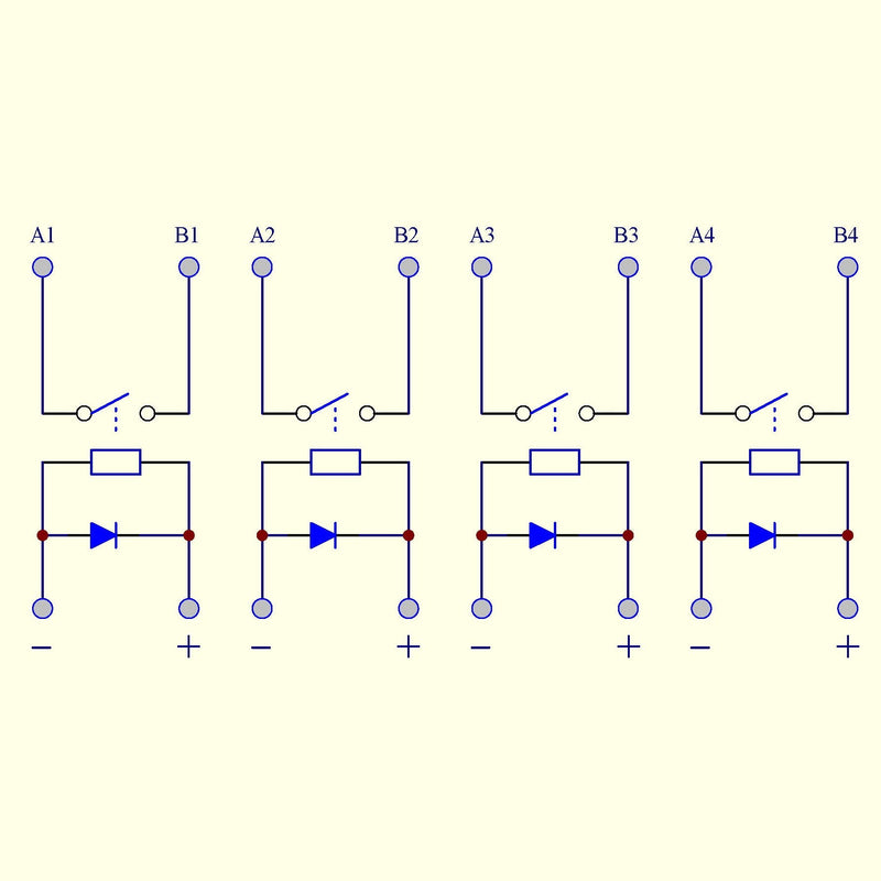 [Australia - AusPower] - Electronics-Salon 3VDC Individual 4 Channel SPST-NO 5A/250V Power Relay Module. DC3V. 