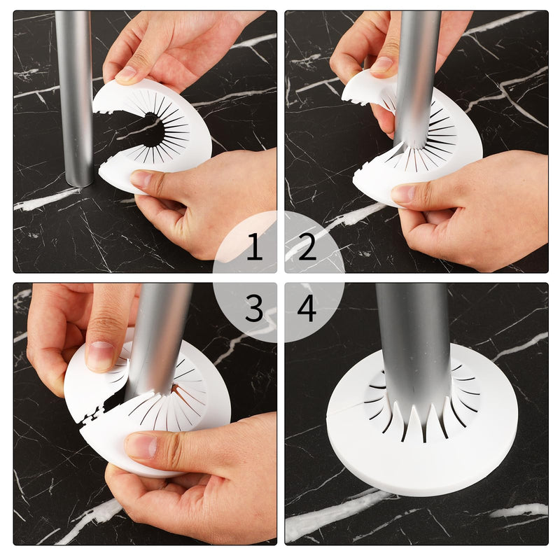 [Australia - AusPower] - 4 PCS Plastic Escutcheon for Water Pipe, 30mm-55mm Pipe Cover Decoration, Drain Line Cover Collar, Water Drain Tube Cover, Flange Pipe Cover (1.18-2.16inch) 