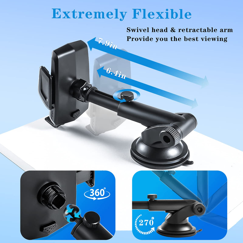 [Australia - AusPower] - LDFRND Car Phone Holder Mount, [Super Suction & Durable] 3 in 1 Cell Phone Holder for Car Dashboard Windshield Air Vent, Car Phone Mount Compatible with iPhone 12/12 Pro/12 Pro Max/11 & All Phones Black 