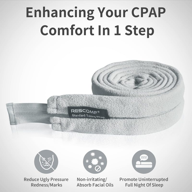 [Australia - AusPower] - CPAP Hose Cover 6 Foot Fleece Tubing Cover Insulating Hose Wrap No Condensation Reduce Noise Fits Most CPAP BIPAP Tubes Gray 