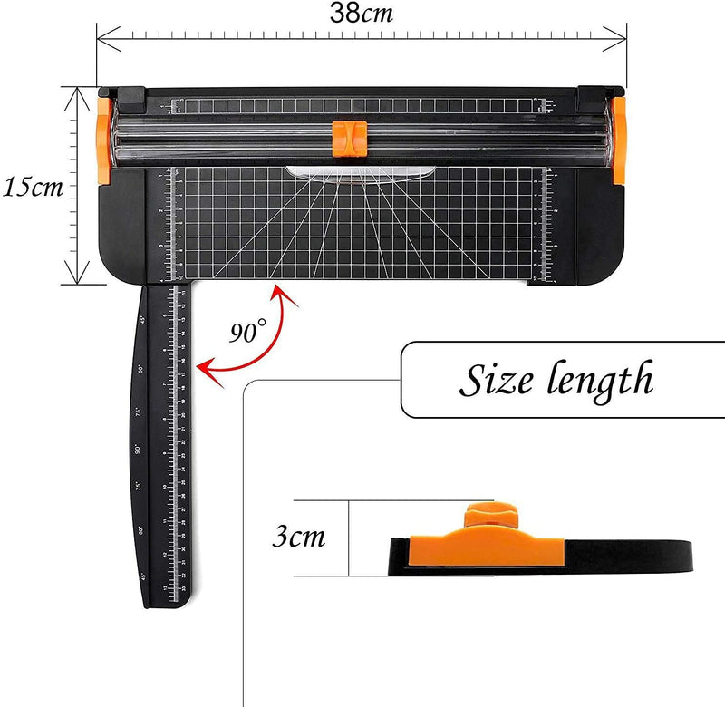 [Australia - AusPower] - A4 Paper Cutter 12 Inch Titanium Paper Trimmer Scrapbooking Tool with Automatic Security Safeguard and Side Ruler for Craft Paper, Label, Photo and Cardstock 