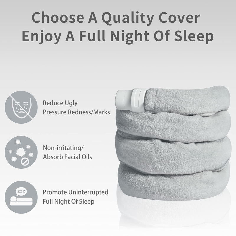 [Australia - AusPower] - CPAP Hose Cover with Zipper for Standard 6 Foot CPAP Tubing Reusable Comfort Fleece Tube Insulator Super Soft Washable Breathable Cover Gray 6 Feet 