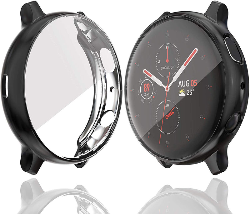 [Australia - AusPower] - Cuteey for Samsung Galaxy Watch Active 2 40mm Screen Protector Case, 3 Pack Flexible TPU Case Soft Ultra-Slim Protector Cover for Galaxy Watch Active 2 Bands Accessories (Black+Gray+Clear) Black/Gray/Clear 
