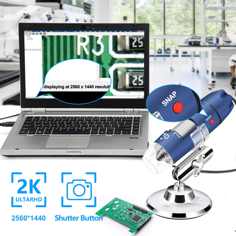 [Australia - AusPower] - Ninyoon 2K USB Digital Microscope for Android PC, 40-1000X Microscope Super HD Endoscope Magnifier Camera Compatible with Android Cellphone and Tablet Windows Mac Chrome Linux - Not for iPhone iPad 