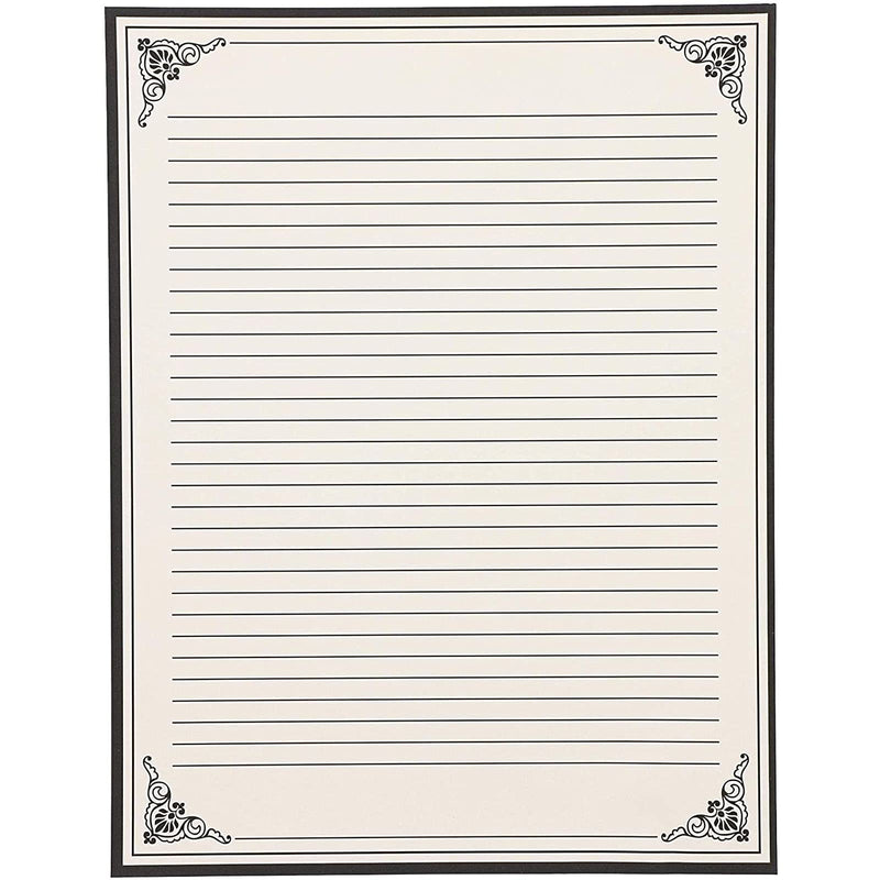 [Australia - AusPower] - Vintage Lined Stationery Paper for Writing Letters (Cream, 8.5 x 11 In, 48 Sheets) 