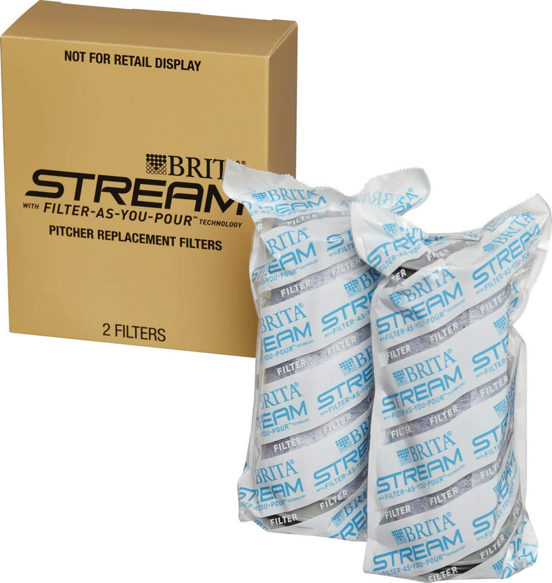 [Australia - AusPower] - Brita Stream Filters, 2 Count (Pack of 1), Grey 2 Count (Pack of 1) Gray 