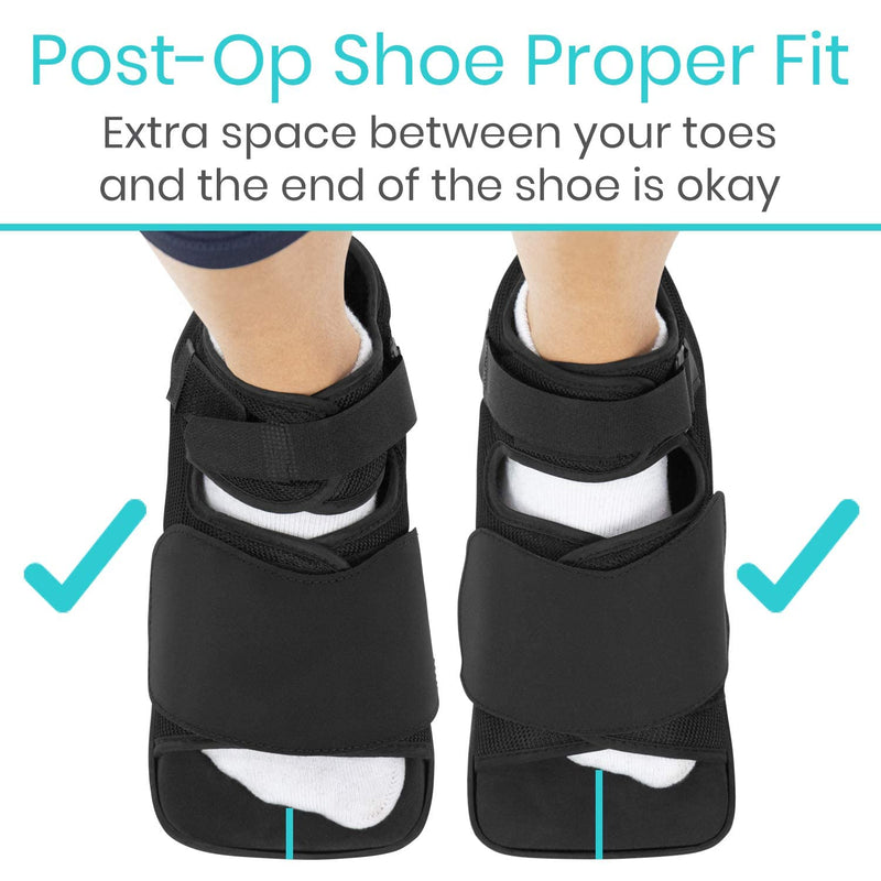 [Australia - AusPower] - Vive Wedge Post-Op Shoe - Offloading Boot for Heel or Ankle Pain - Medical Foot Recovery for Bone or Soft Tissue Surgery, Fracture, Plantar Fasciitis, Ulcerations, Feet (Men's 9.5-11.5/Women's 8.5-10) Large 