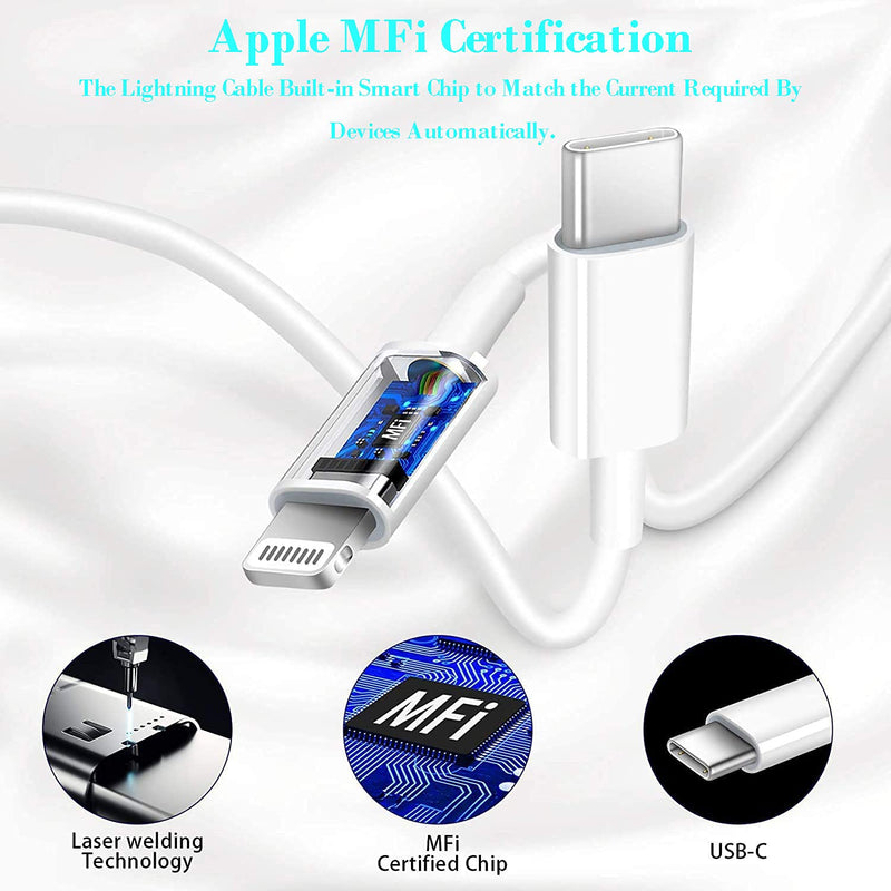 [Australia - AusPower] - [Apple MFi Certified] iPhone Fast Car Charger, Veetone 38W Dual Port USB C Power Delivery All Metal Car Adapter with 2 Pack Lightning Cable, PD/QC 3.0 Type C Rapid Car Charging for iPhone/iPad/Airpods Silver 