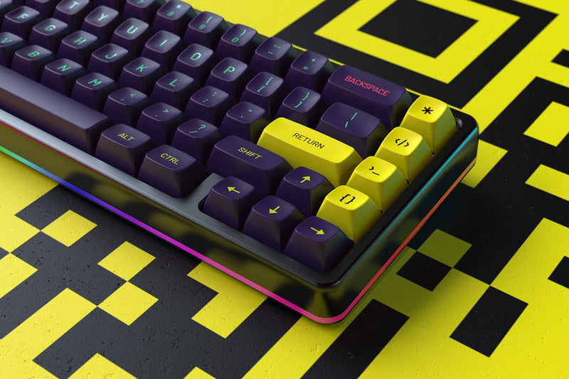 [Australia - AusPower] - DROP + MiTo MT3 Cyber Custom Keycap Set, ABS Hi-Profile Keycaps, Doubleshot Legends, Cherry MX Compatible Extras for Mechanical Keyboards (Novelty),Yellow Novelty 