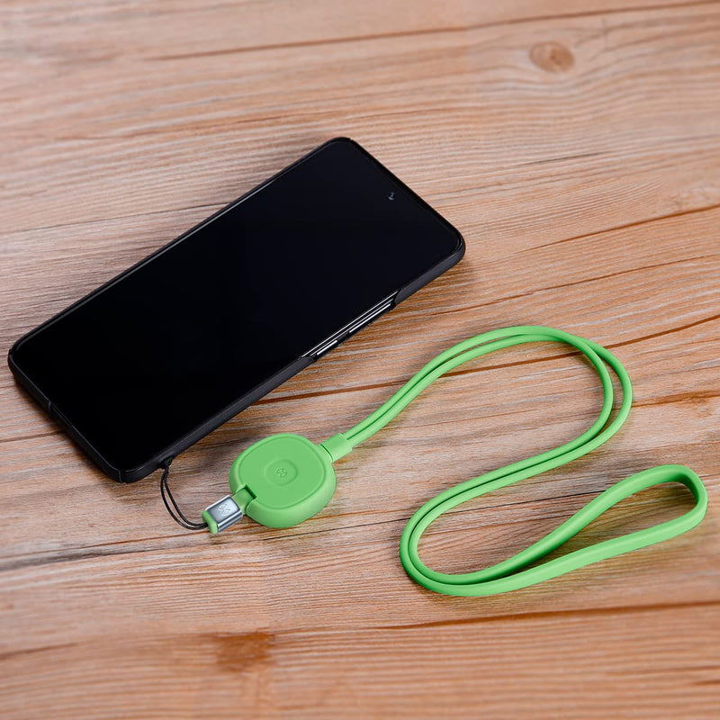 [Australia - AusPower] - XUNDD Color Liquid Silicone Phone Lanyard, Neck Strap for iPhone Camera USB Thumb Drives Keys Badges Keychain - Green 
