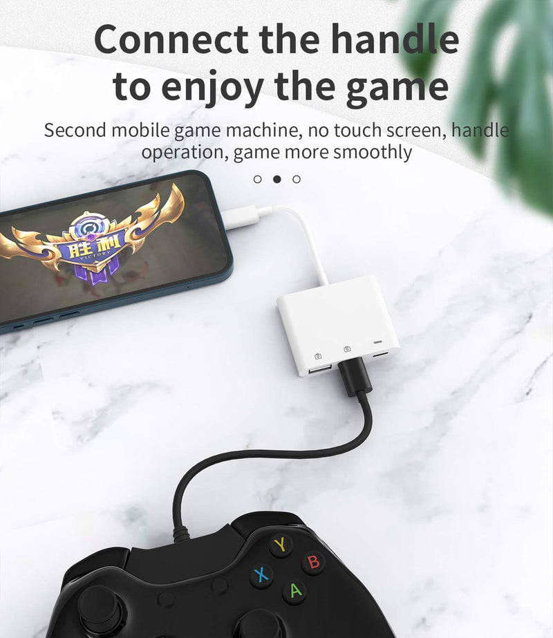 [Australia - AusPower] - Apple Certified Lightning Male to USB Female Adapter OTG and Charger Cable for iPhone 11 12 Mini max pro xs xr x se 7 8plus Ipad air A Camera Memory Stick Flash Drive Cord Converter Charging Splitter 