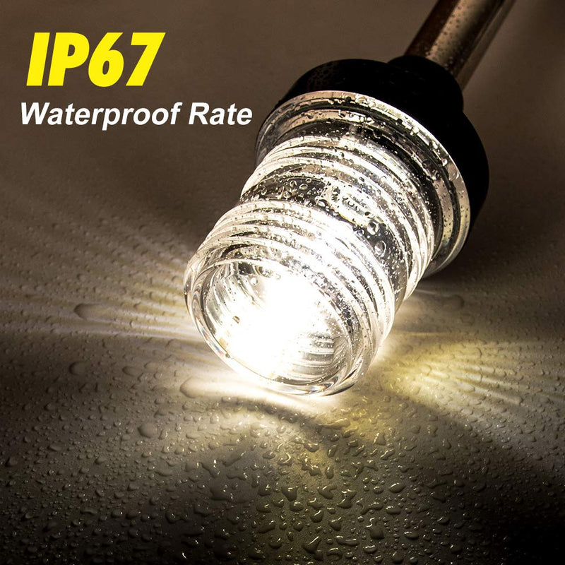 [Australia - AusPower] - Sebnux White LED Fold Down Boat Stern Light Boat Anchor Light for Pontoon and Fishing Boat (6”) 6” 