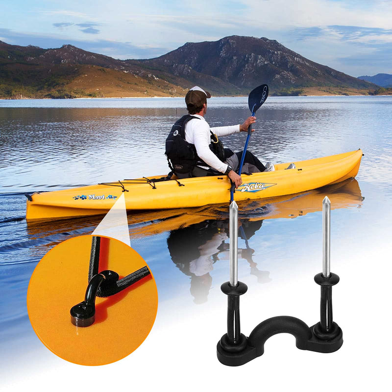 [Australia - AusPower] - Deck Rigging Kit Accessory - 19.7 FT Bungee Cord with Deck Loops Tie Down Pad Eyes and J - Hooks and Bungee Cord Hook Screws & Rivets for Kayaks Canoes Boat 