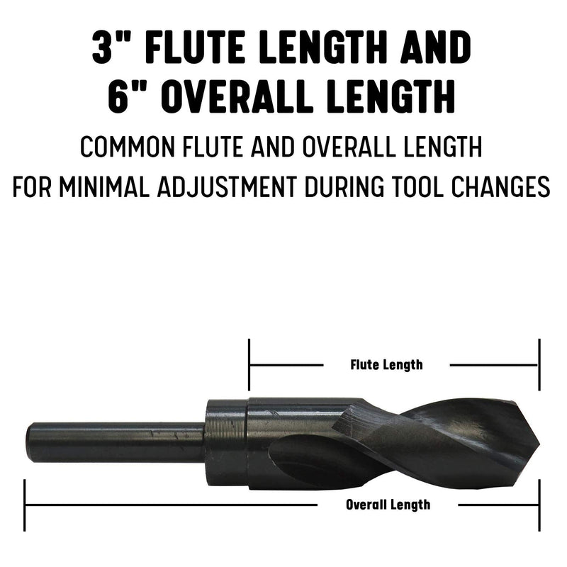 [Australia - AusPower] - Drill America - DWDRSD3/4 3/4" Reduced Shank High Speed Steel Drill Bit with 1/2" Shank, DWDRSD Series 3/4" 