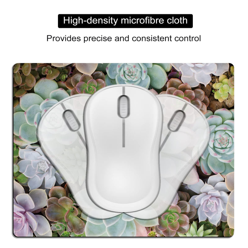 [Australia - AusPower] - Cyanbone Small Mouse Pad Cute, Mini Mouse Pads for Wireless Mouse and Laptop, Travel Mousepad with Designs - Pretty Succulent, Portable Mousepads - 5.5 x 7 in, Computer Accessories for Women Small - 5.5"x7" Pretty Succulents 