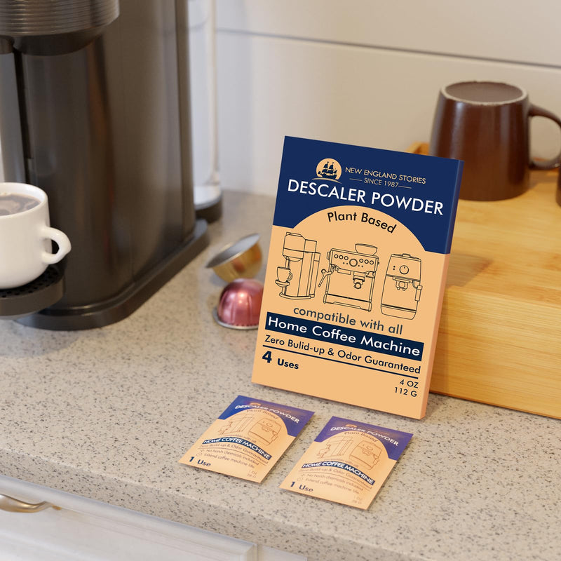 [Australia - AusPower] - Descaling Powder Solution (4 Uses) Removes Scale and Build-Up, Automatic Coffee Pots & Makers & Espresso Machines Descaler, Compatible with Keurig Breville Nespresso Delonghi Ninja 