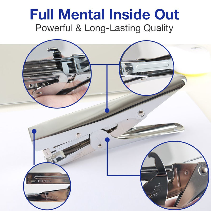 [Australia - AusPower] - Stapler Heavy Duty with 1000 Staples and Staples Remover Set 20 Sheets Desktop Office Work Student Teacher Large Capacity No Jam Professional Standard 24/6 Metal 