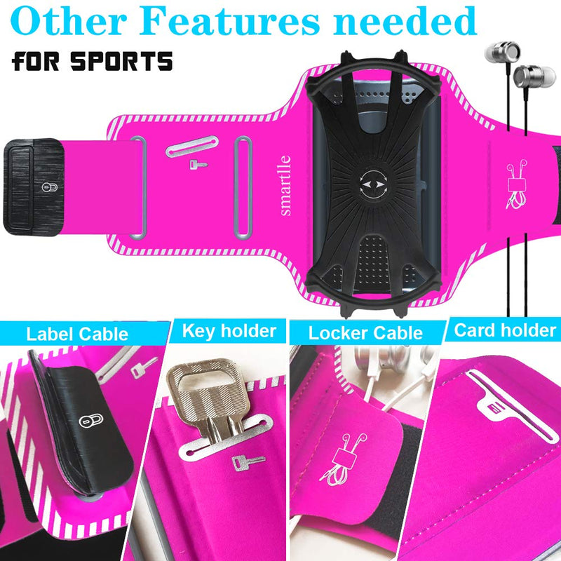 [Australia - AusPower] - Smartlle Phone Armband, 360° Rotatable Sports Armband for All Phones: iPhone 13 12 11 Mini Pro Max/XR/XS Max/X/ XS/8 7 6S Plus, Samsung Galaxy S21, LG, Moto, Pixel; for Running Workout Gym Jogging Purple 