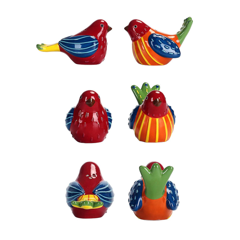 [Australia - AusPower] - Bico Red Spring Bird Salt and Pepper Shaker Set, Handpainted, Dishwasher Safe, House Warming Wedding Anniversary Birthday Christmas Gift 