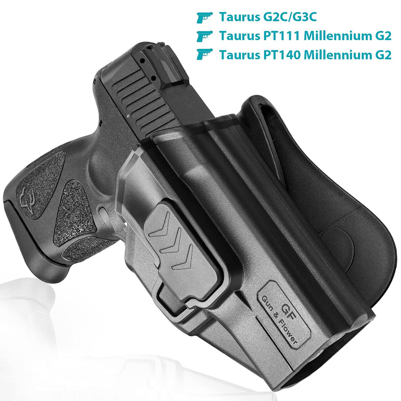 [Australia - AusPower] - Taurus G2C Holster, OWB Holster Fits Taurus G2C/G3C, Taurus Millennium G2 PT111/PT140. Outside Waistband Carry Holster, Level II Retention Locking System, 360 Degrees Adjustable. Right Hand Right Hand Draw A-OWB Paddle(Index-Finger Release) 